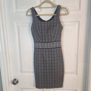The Limited - Navy Blue Jacquard Print Dress - Size 0